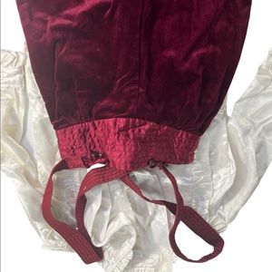 vintage carters 2 piece outfit silk/velvet overalls adorable christmas